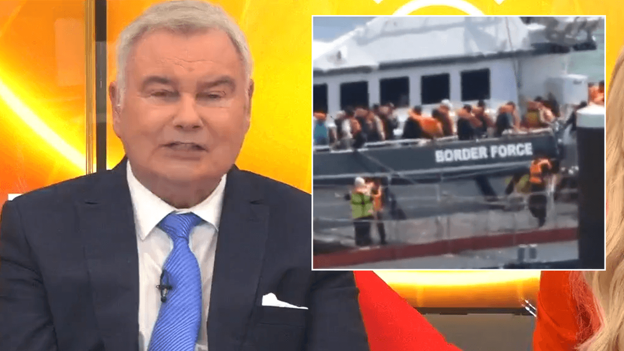 Eamonn Holmes and a Border Force vessel