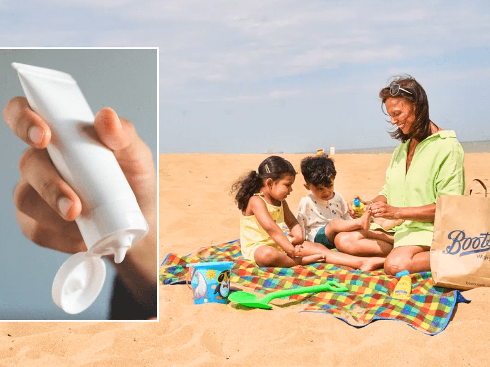 Family on beach