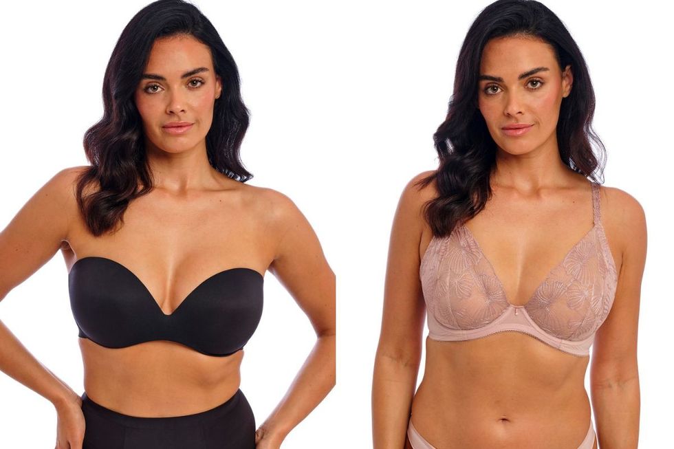 Ines Secret Moulded Strapless Bra | Wacoal / Cateline Plunge Bra in Aspen Rose | Wacoal