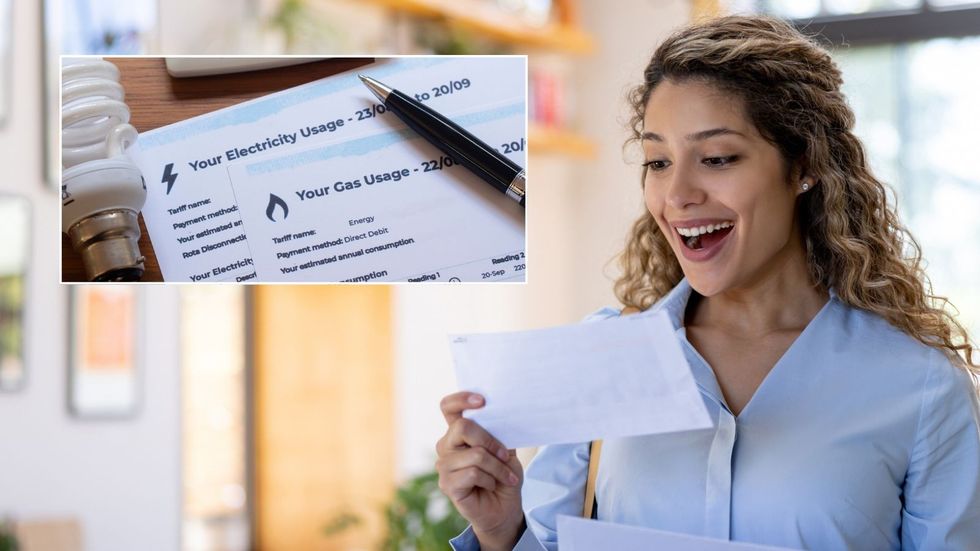 Woman looking at letter and energy bill